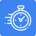 Icono de tiempo de respuesta. Reloj con estela, simulando la velocidad de respuesta.